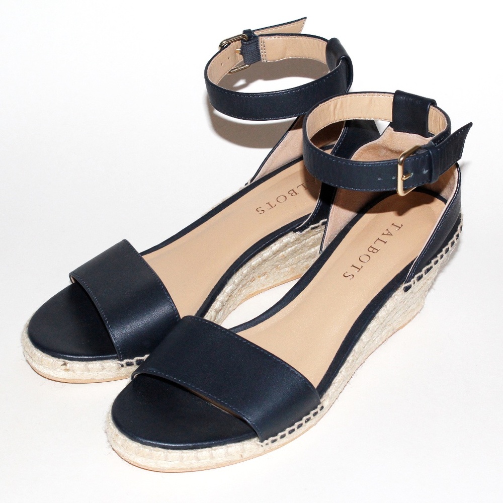 Talbots Dark Navy Wedge Espadrilles